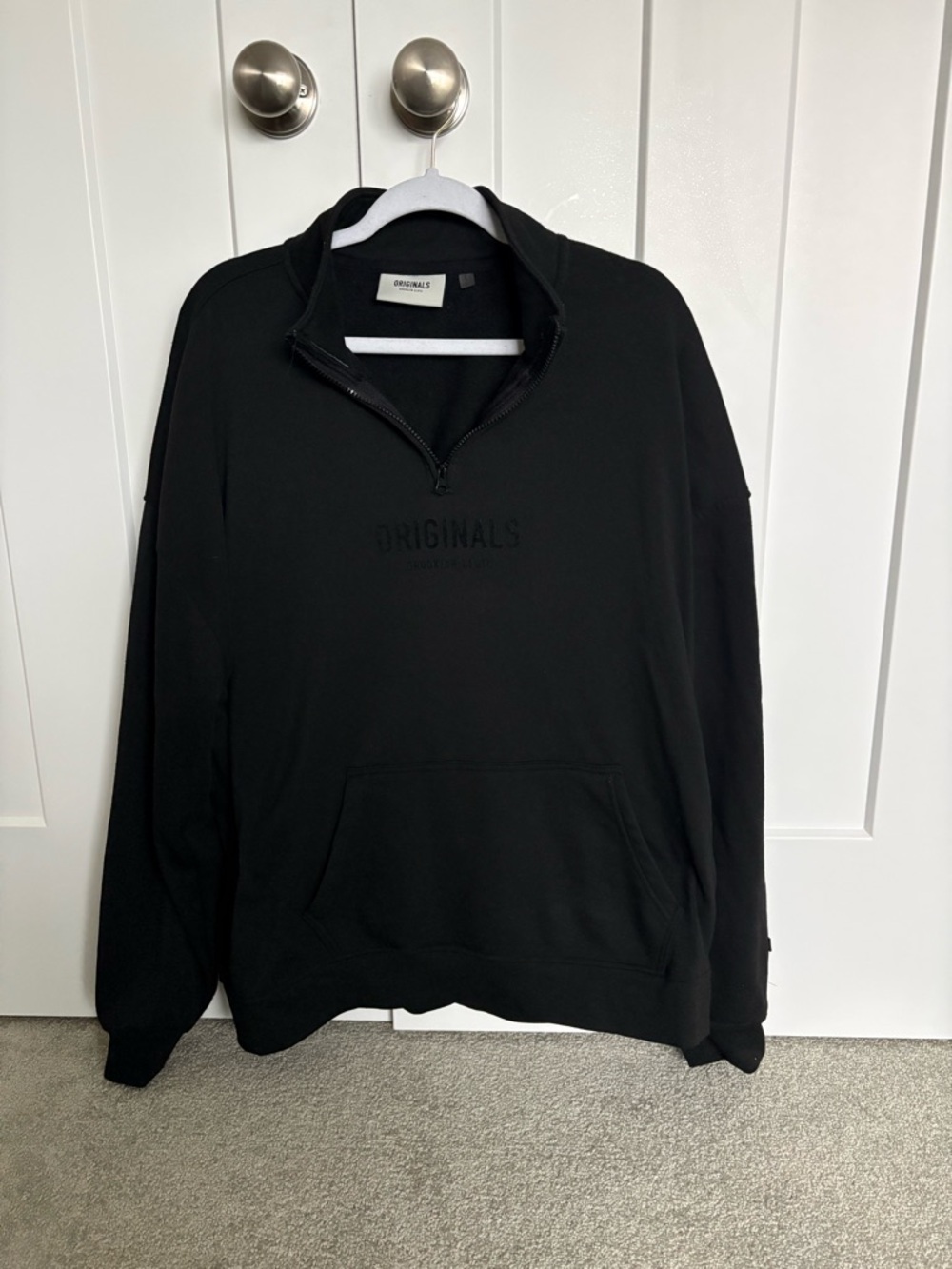 Originals Brooklyn Cloth Men's Black Quarter-Zip Pullover Sweater